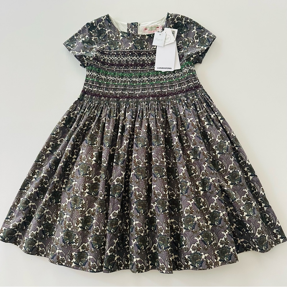 Bonpoint Girls 10 Floral Smocked Dress Loisaviaroma Robe Smockee Ducheesse